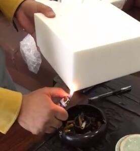 英标阻燃海绵明火测试